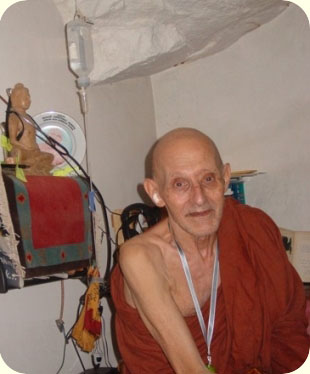 Bhikkhu Sumedha in his cave, three weeks before he died